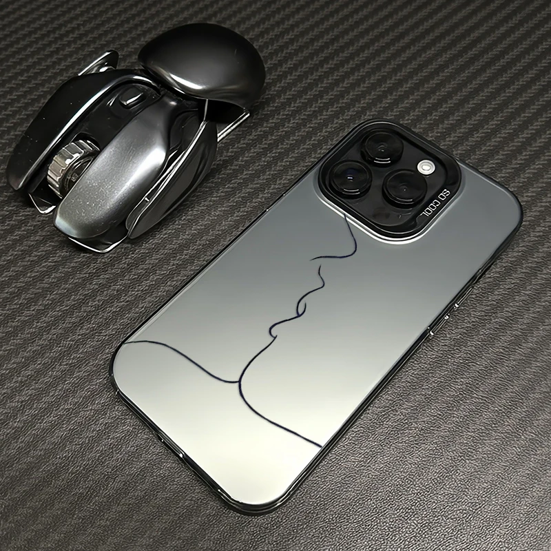 线条亲吻适用iphone16/15/14pro max手机壳13苹果12高级保护套11