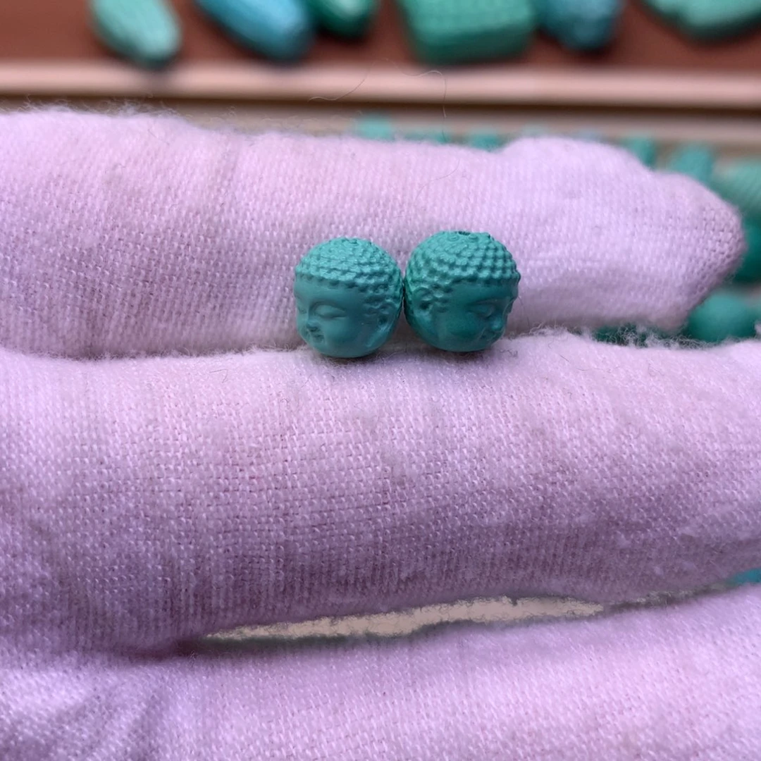 原生态散珠配珠宝宝佛头一对卡8