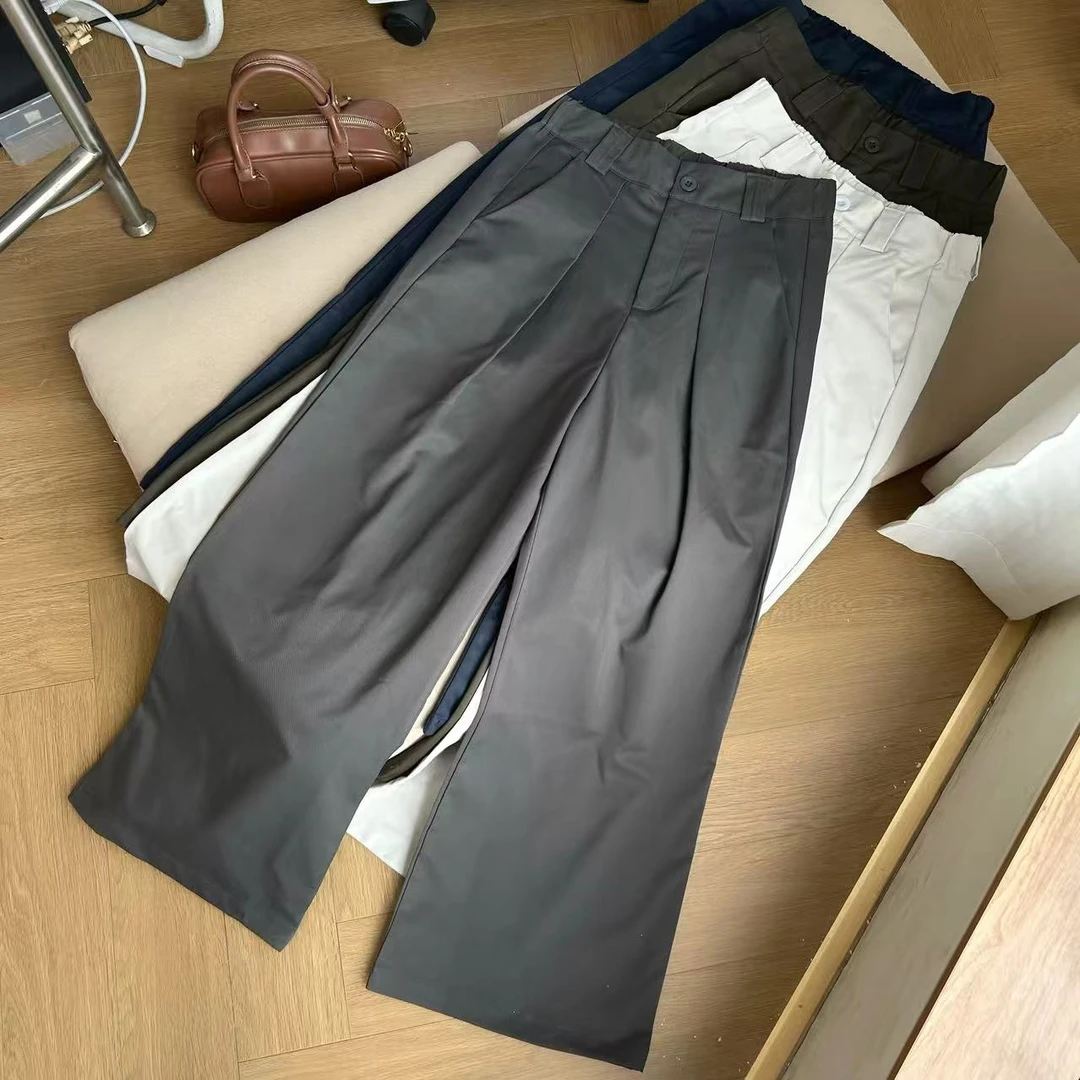 时尚休闲韩版休闲裤2025新款设计感百搭直筒裤女