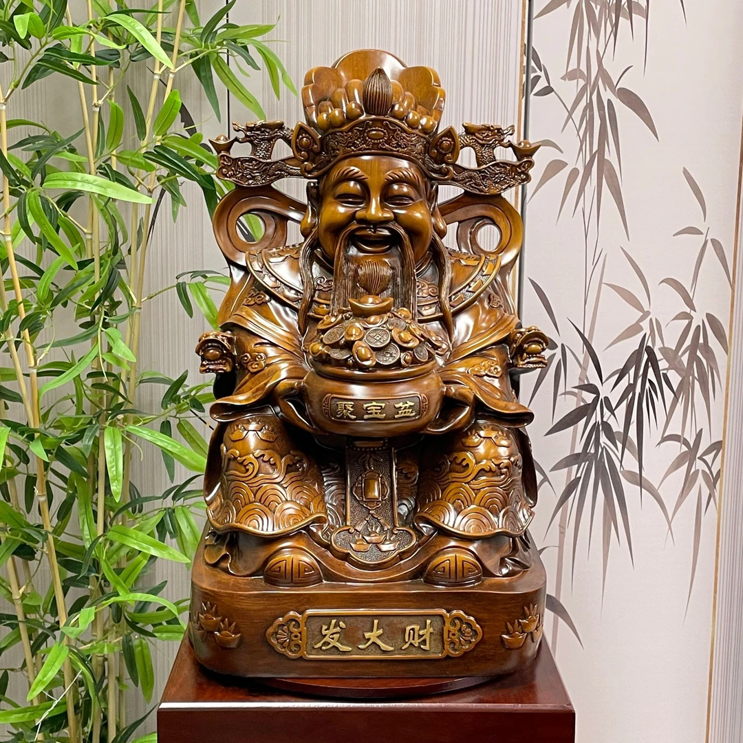 发大财财神爷大号财神摆件玄关入户前台公司摆设