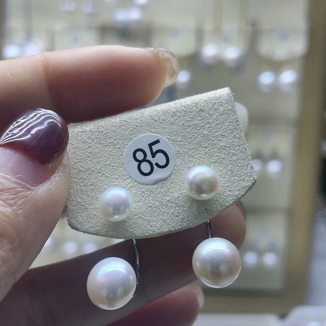 淡水珍珠耳饰银S925镶嵌