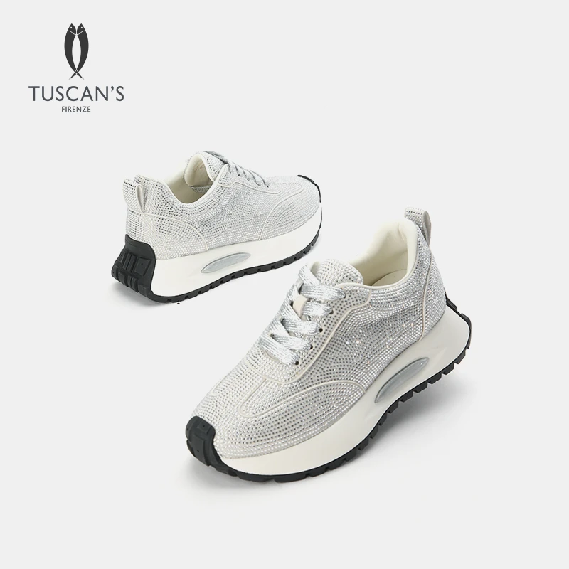 TUSCAN'S烫钻时尚潮流百搭休闲鞋厚底增高松糕鞋