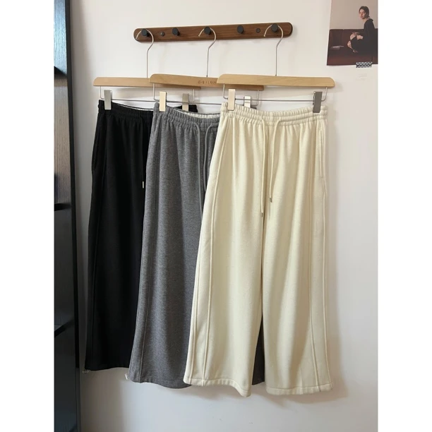 CSF-9869【花花私服❌退❌换】东大门韩系高腰松紧腰束脚抽绳休闲裤
