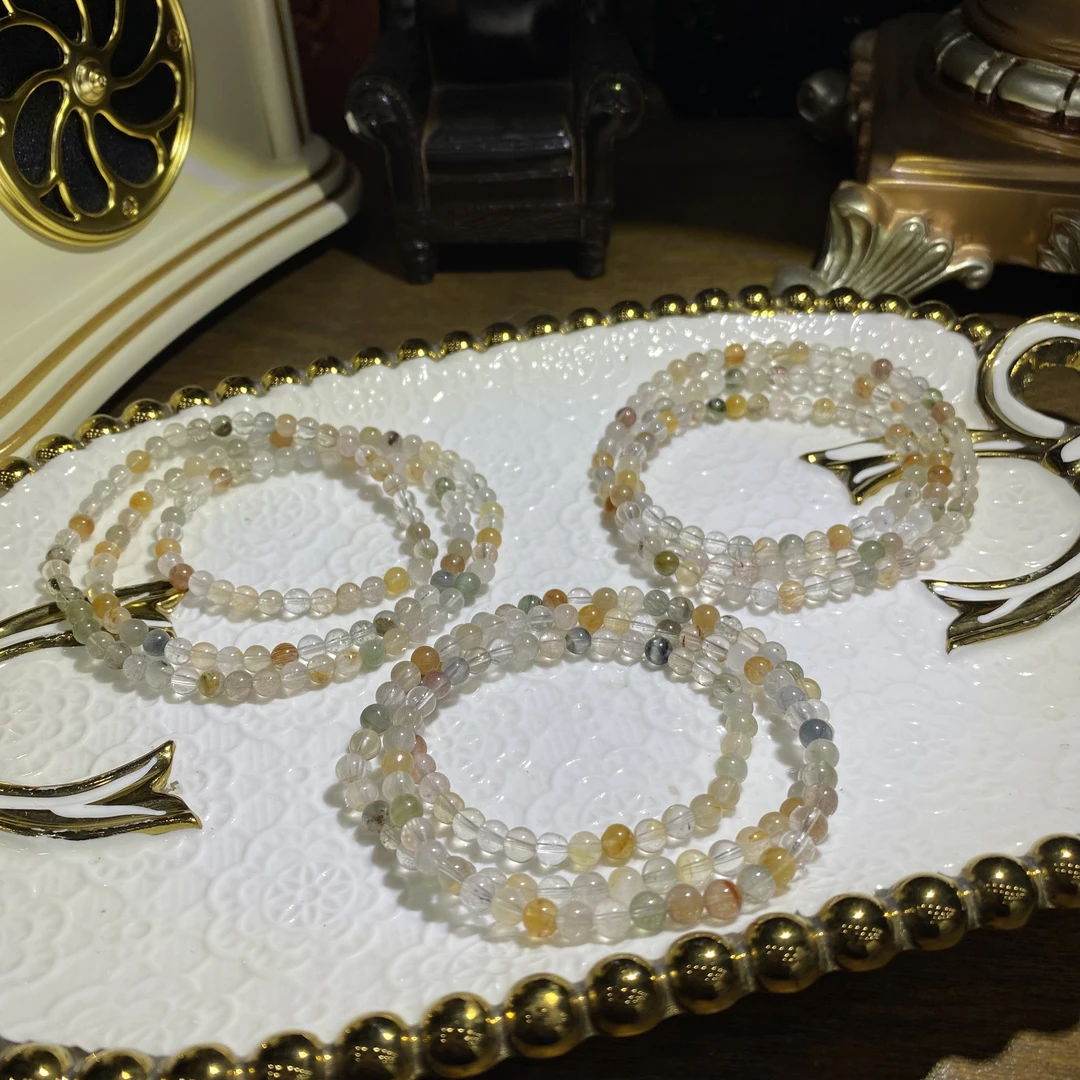 V913-高品质天然拉丝兔毛水晶手串多圈-多样性发其一