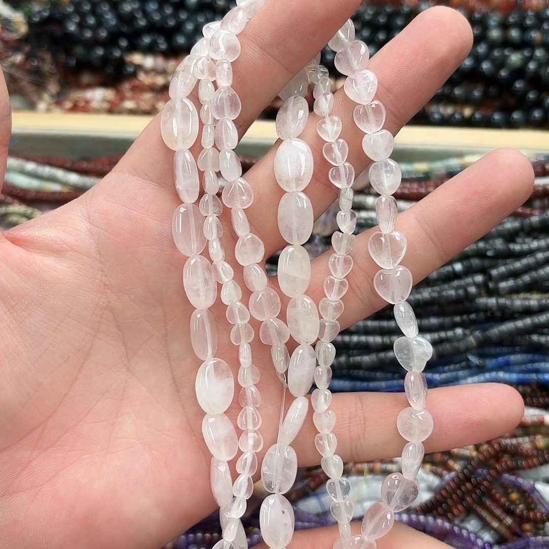 玛瑙/玉髓未镶嵌珠宝半成品粉晶3条