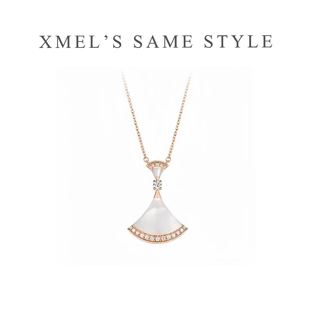 非金属仿珍珠项链 CCPRUNE 成西梅 同款贝壳小扇子项链