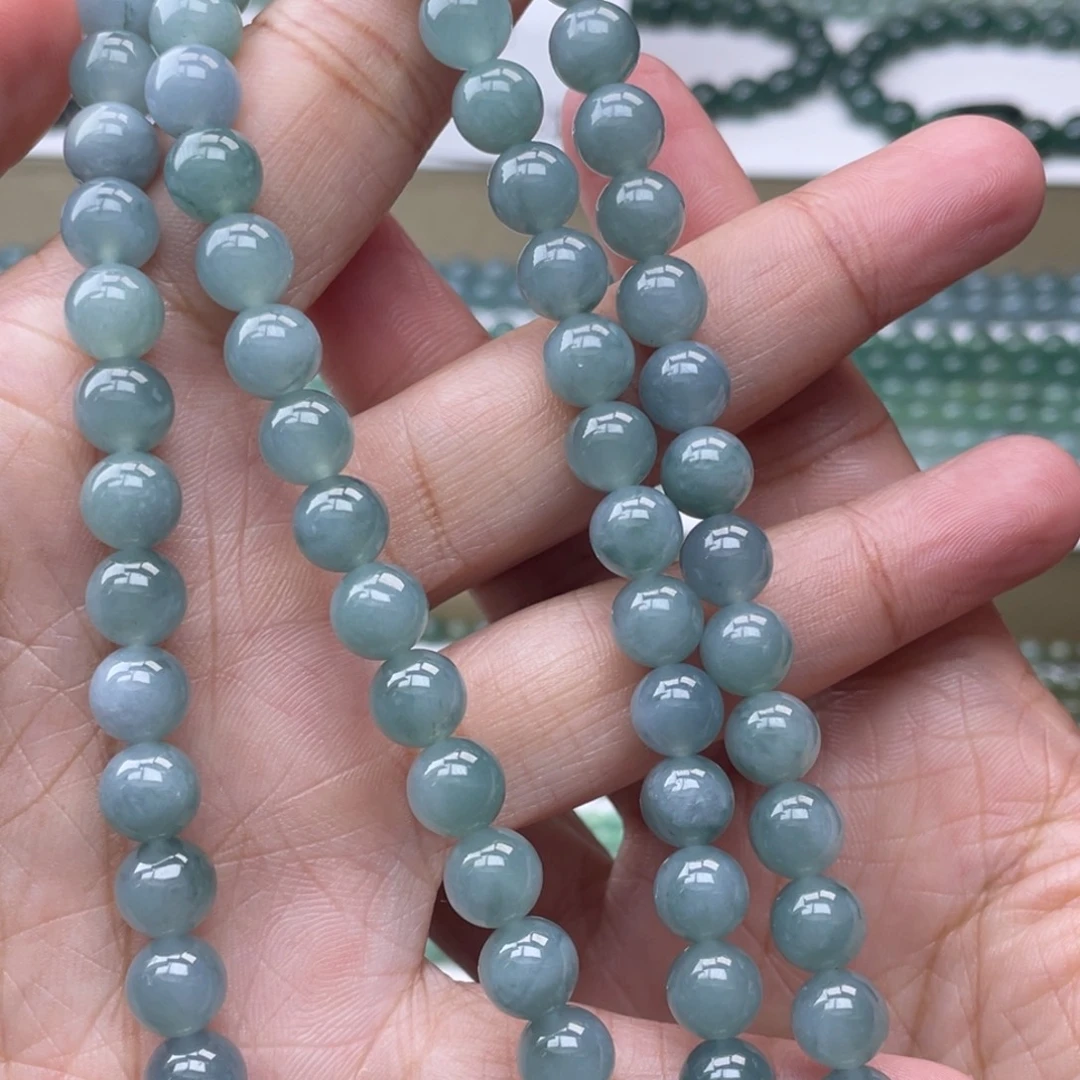 翡翠未镶嵌颈饰卡8左右珠链