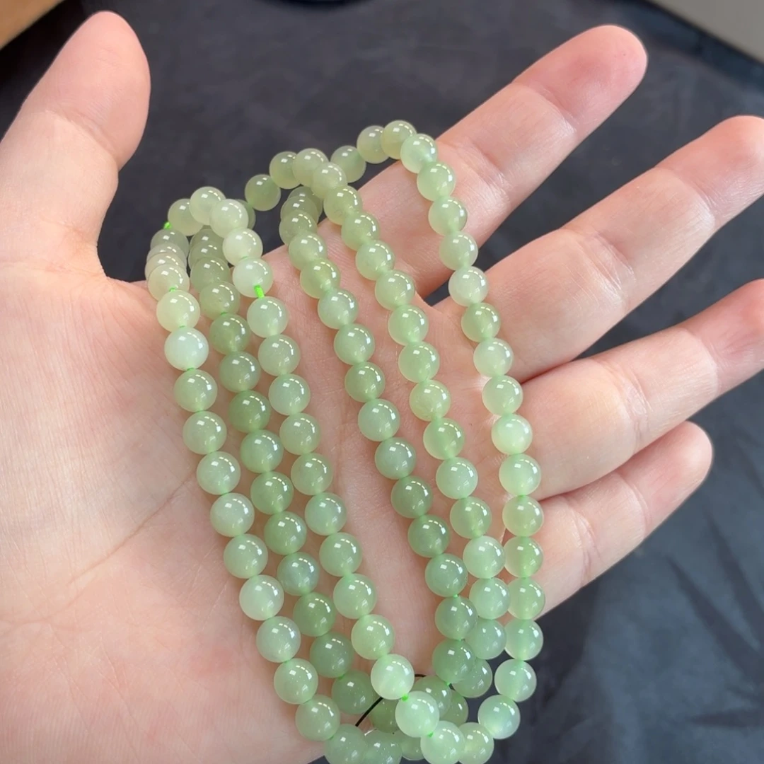 和田玉未镶嵌手链冰晴108颗1