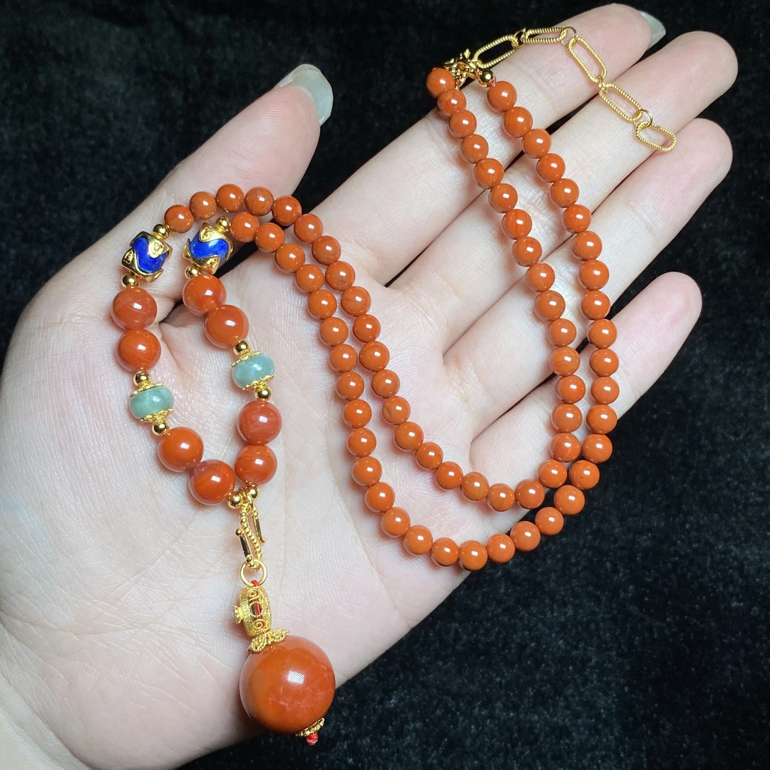 【小北好物】南红DIY项链约5mm+【多样性发一件】QH258X11