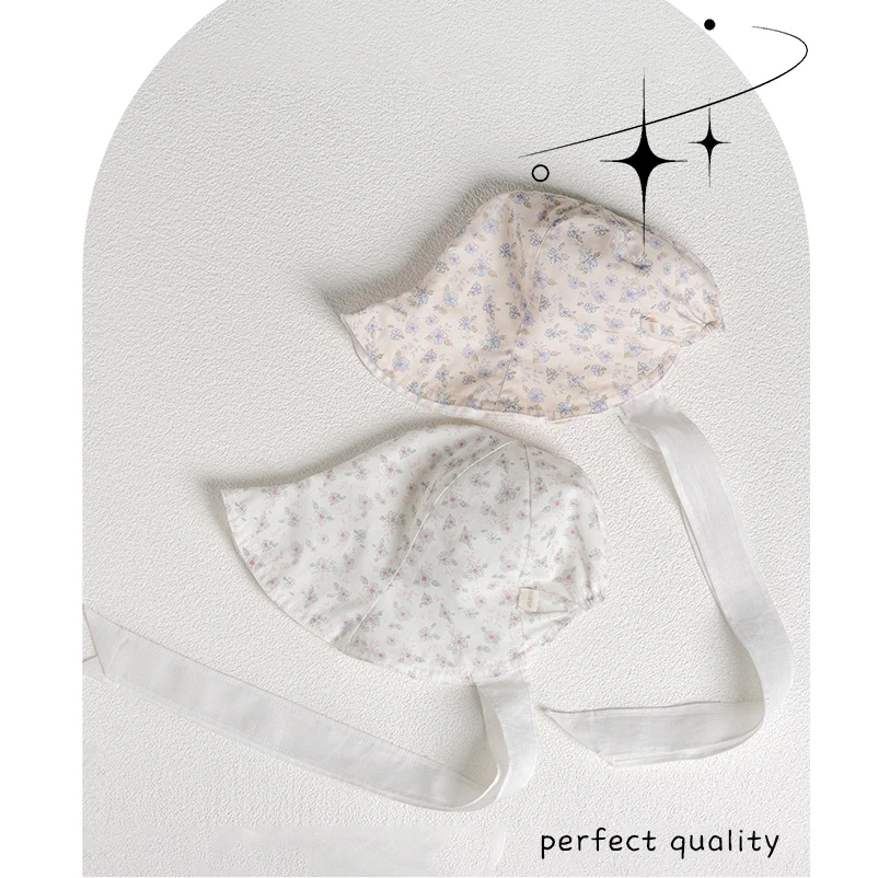 木然良品宝宝帽子2025春夏新款女宝宝印花公主帽