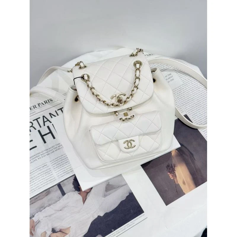 99新 Chanel/香奈儿 闲置新 白金duma双肩包 大全套 拍下送鉴定