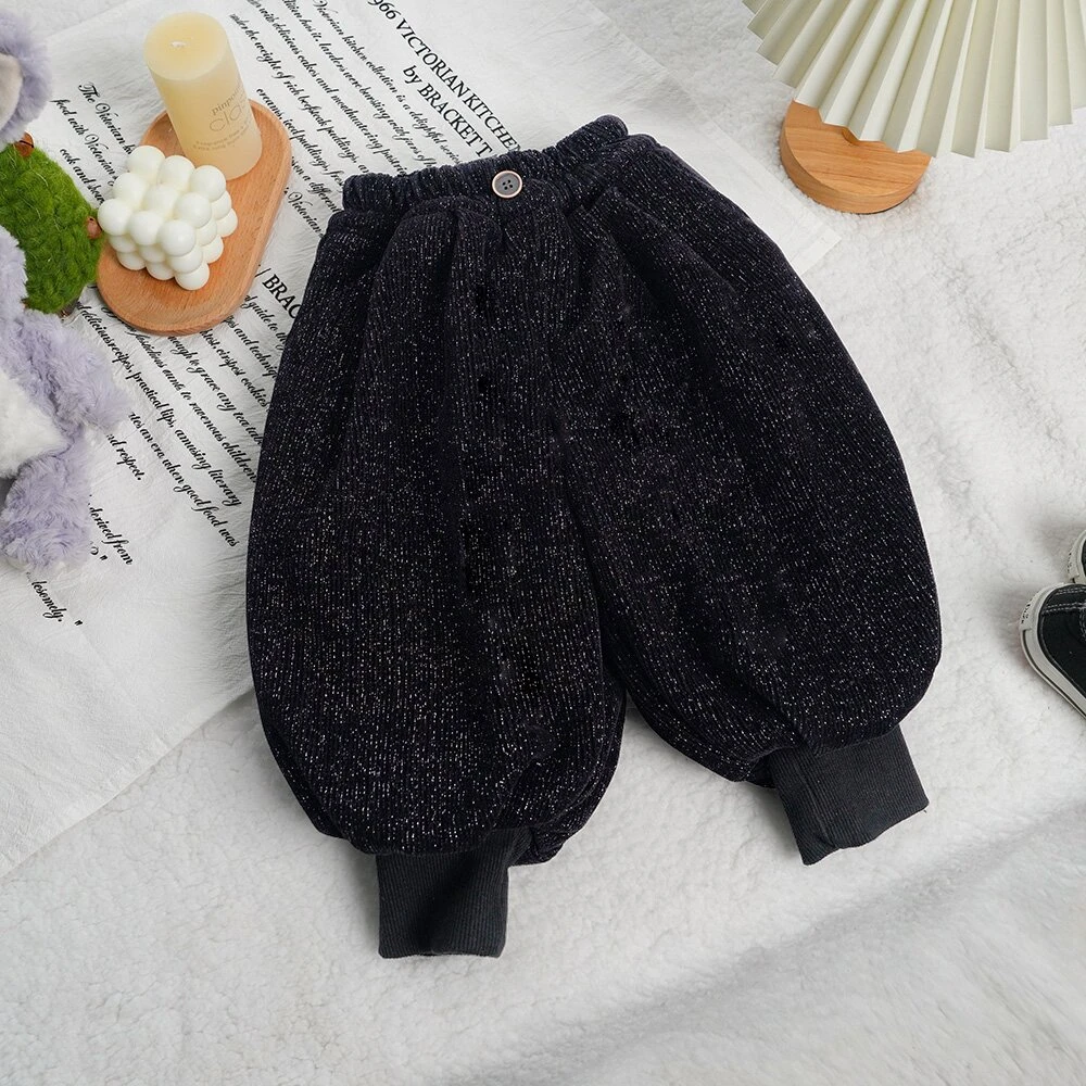 亮闪闪百搭拜年棉裤男女童宝宝保暖满天星新年加厚棉裤