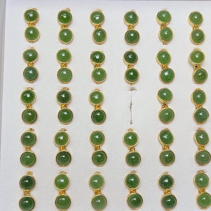 和田玉银S925镶嵌手链和田玉耳钉一对，多样性拍一发一对