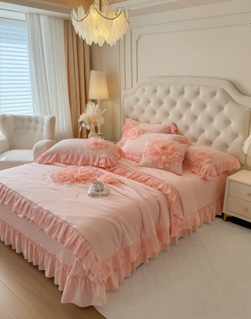 【久久家居】高端韩版外贸定制款多功能床盖四件套