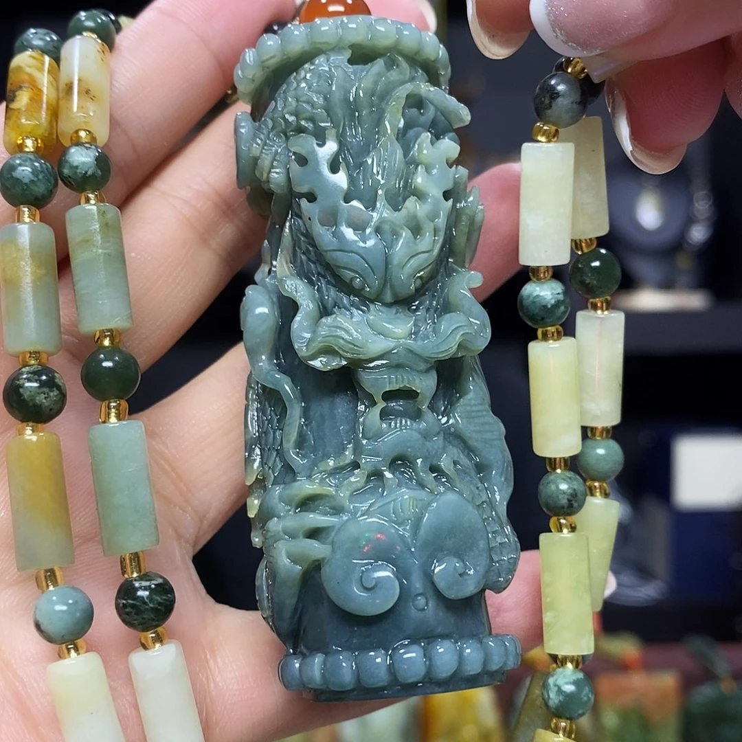 未镶嵌岫玉挂件吊坠项链