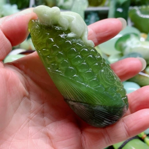 蛇纹石玉未镶嵌手把件