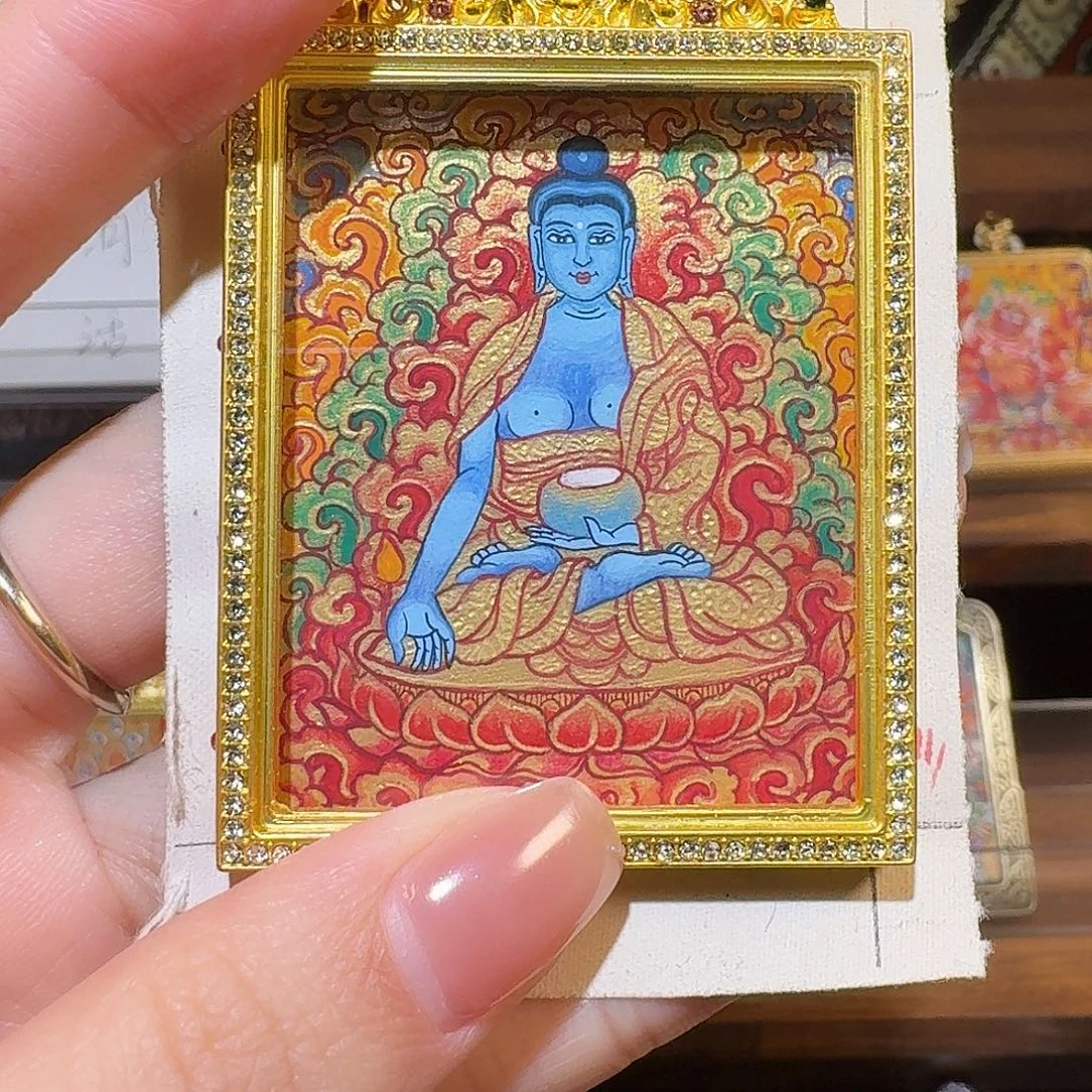 吊坠青海热贡纯手绘药师