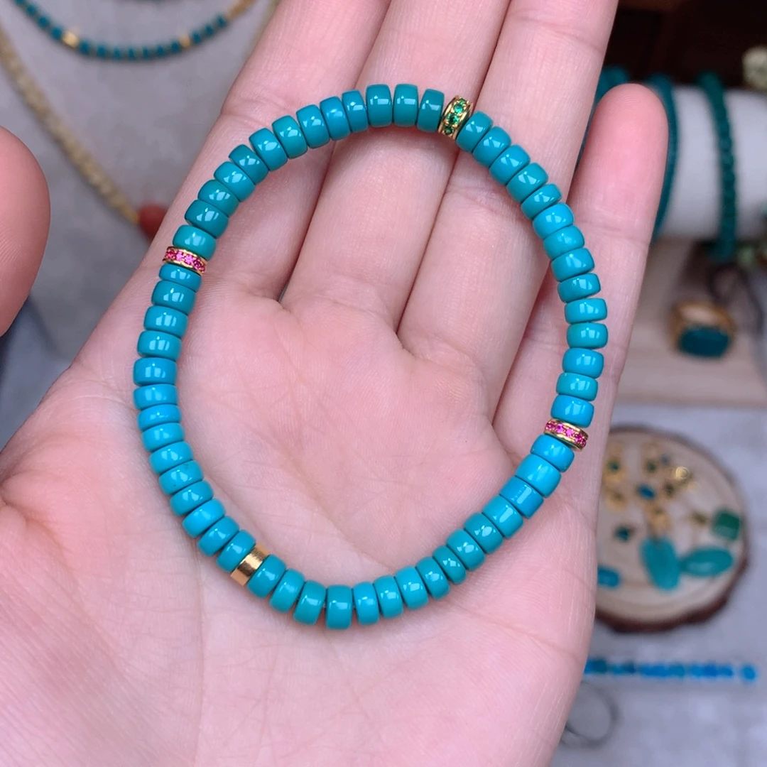 绿松石珠宝奇石18K金镶嵌