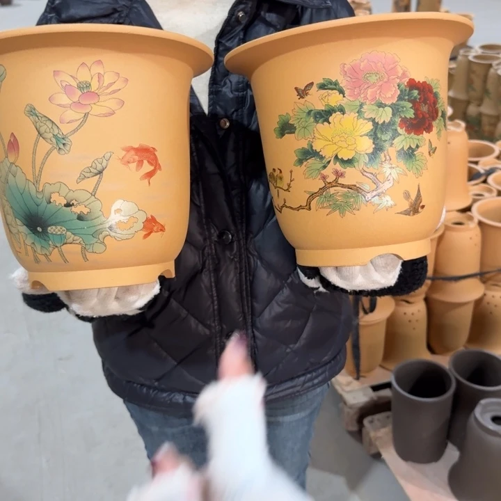 紫砂花盆 高度21口径24