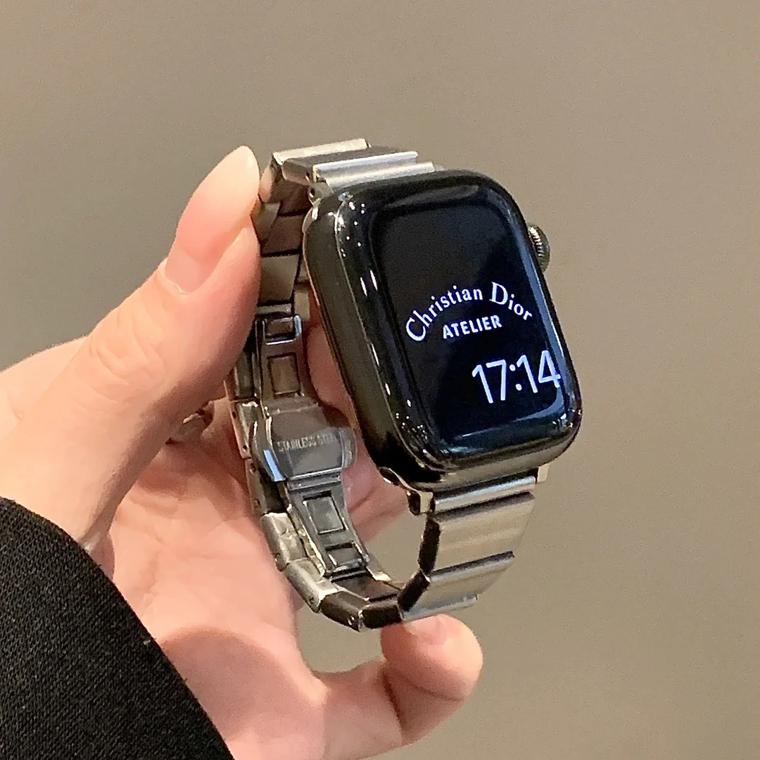 高级不锈钢适用oppowatch3/X/2/4/3pro/S手表表带新款金属男女夏