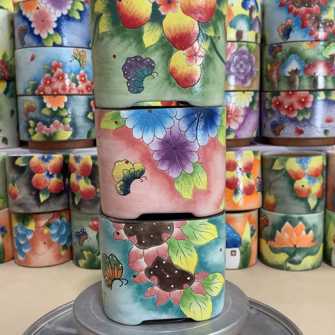 福利花盆，手绘花盆