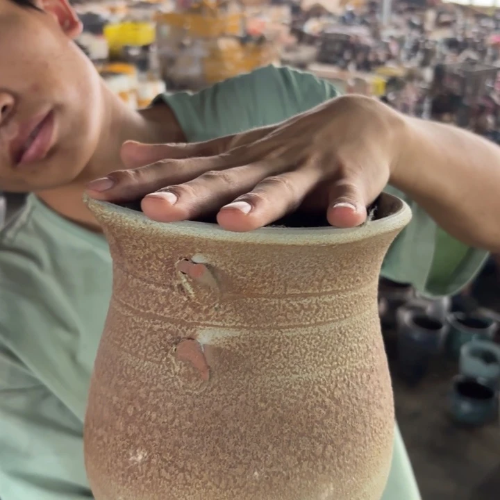 口径16高度20粗陶瑕疵花盆啦啦啦