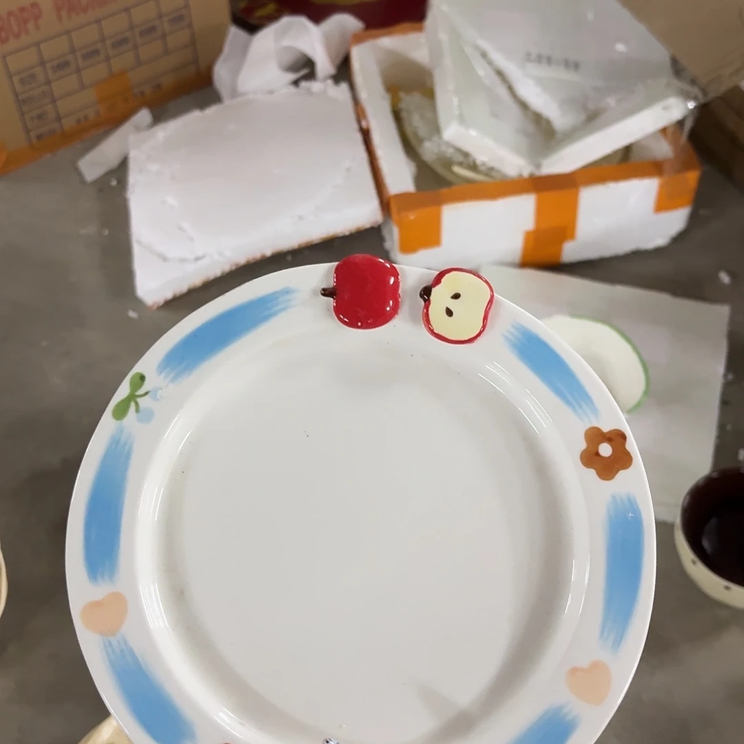 搪瓷微瑕苹果蓝色盘一个