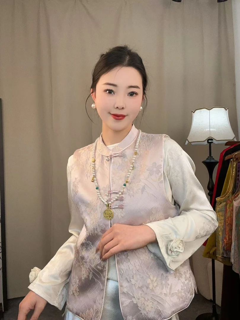 CHUNTIAN/李李国风【织兮】新中式宋锦提花马甲