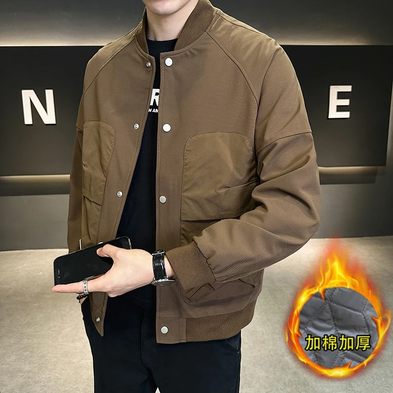 外套男冬季加厚2025新款棒球服棉衣美式休闲夹克青年春秋男装上衣