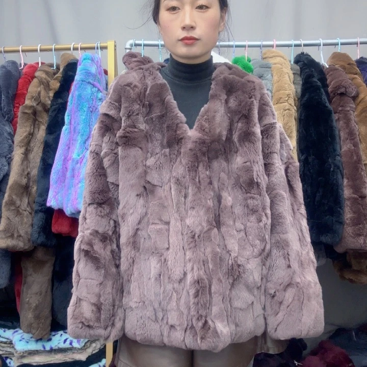 琳酱紫色短款v领小码m