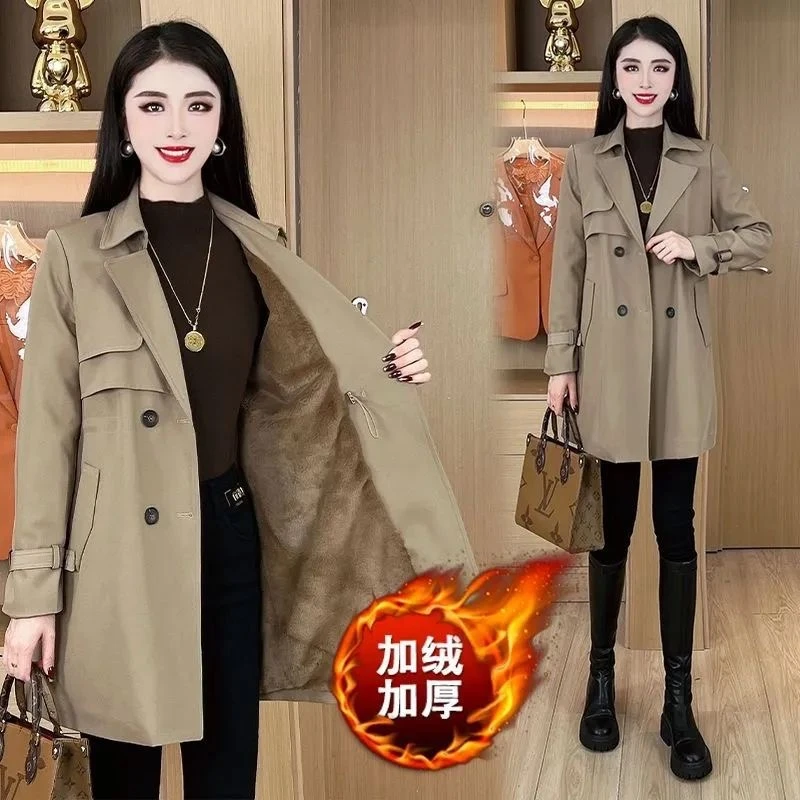 764-11高级风衣外套女士洋气质春秋装2025新款英伦中长款女士大衣