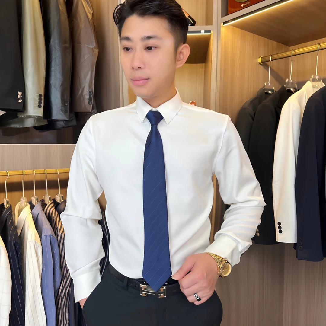 免打领带男黑色正装商务拉链式易拉得结婚新郎手打懒人西装潮