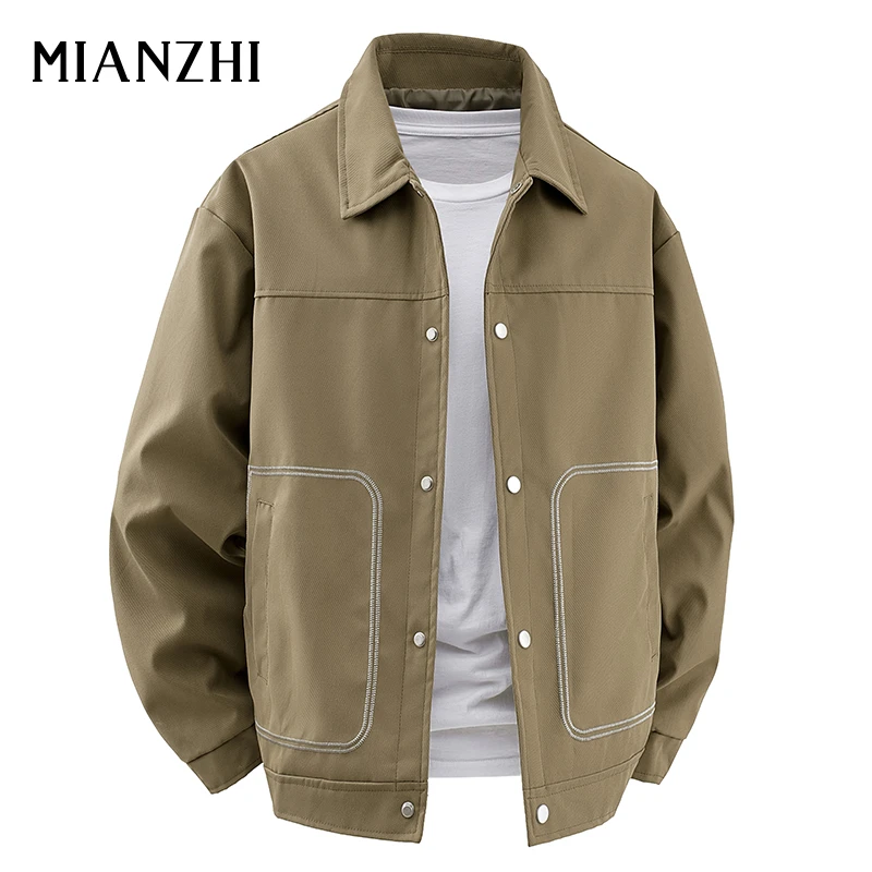 棉致品牌工装衬衫夹克男士春秋季2025新款翻领潮休闲百搭外套