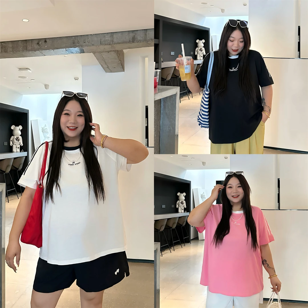 断码捡漏~柏林晨光/ 美式休闲慵懒宽松短袖T恤14654花契大码200斤