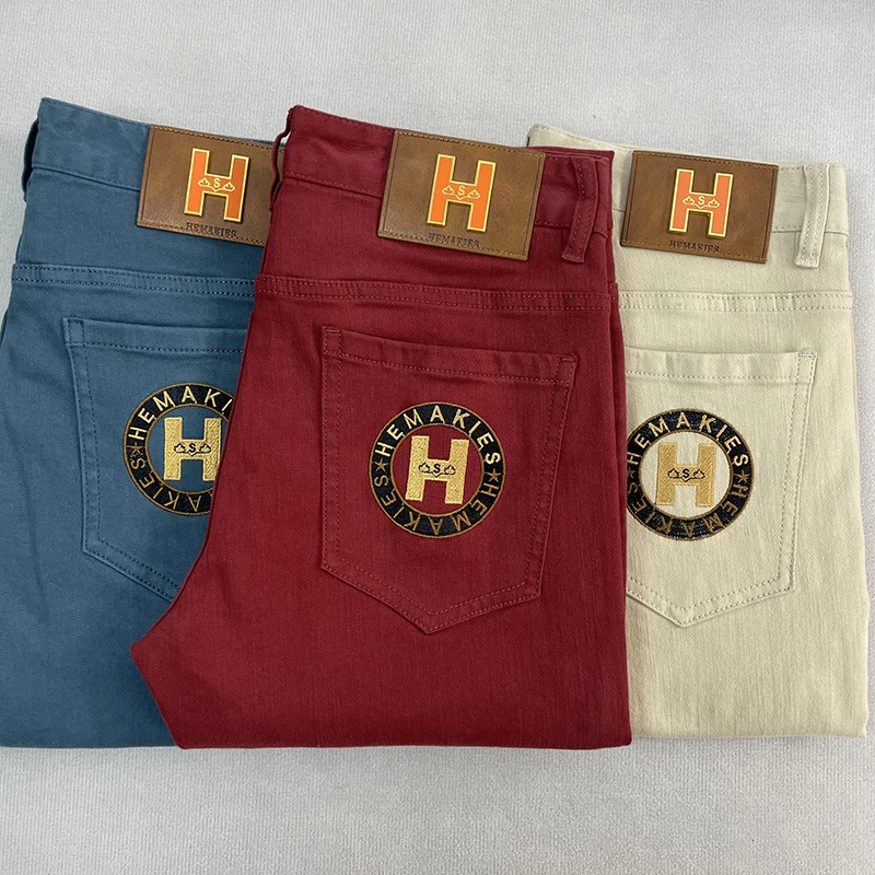 888 春季牛仔裤厚款修身小直筒男裤男士显高牛仔裤男