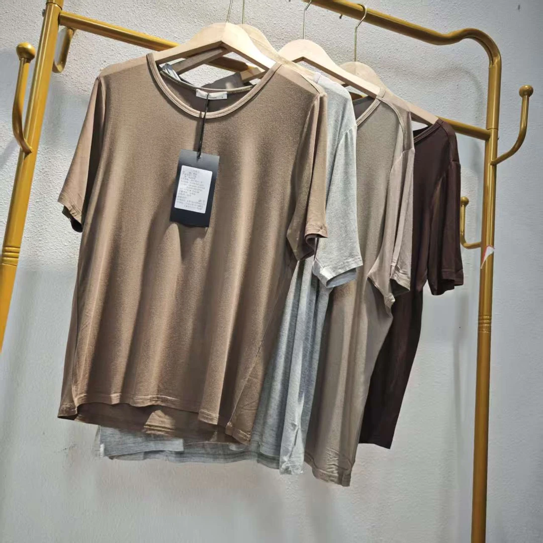 唯琳剪标 A6-7-9916款  95粘纤圆领休闲显瘦短袖T恤