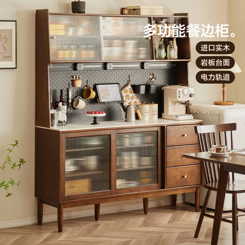 【外贸专属】实木岩板餐边柜置物架高柜一体靠墙现代简约  CBG007
