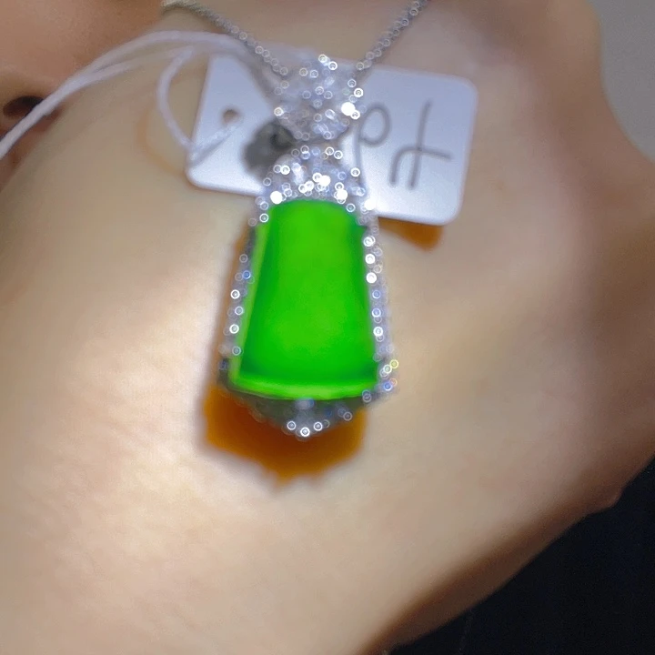 翡翠银S925镶嵌吊坠(不含链)