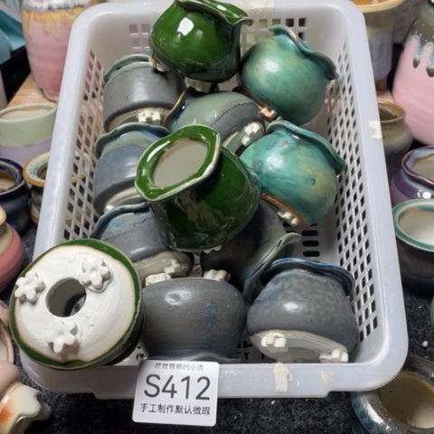 紫砂花盆微瑕412口径3.5左右