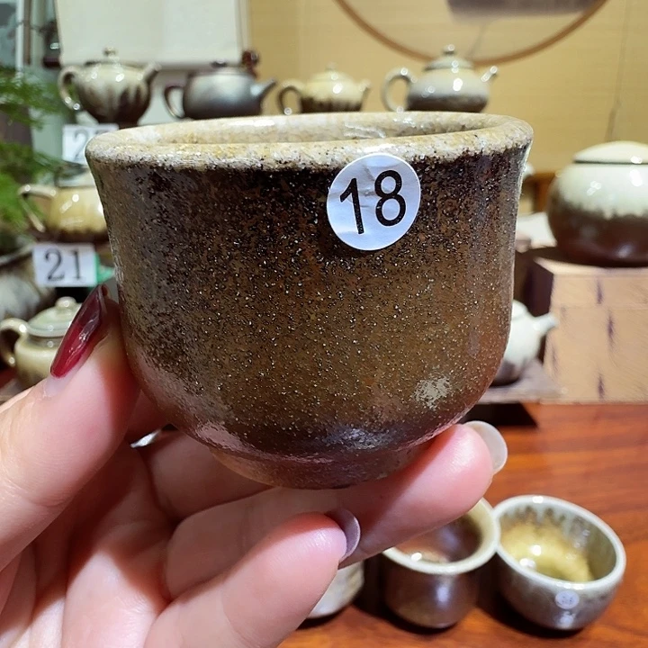 建水紫陶白泥柴烧杯