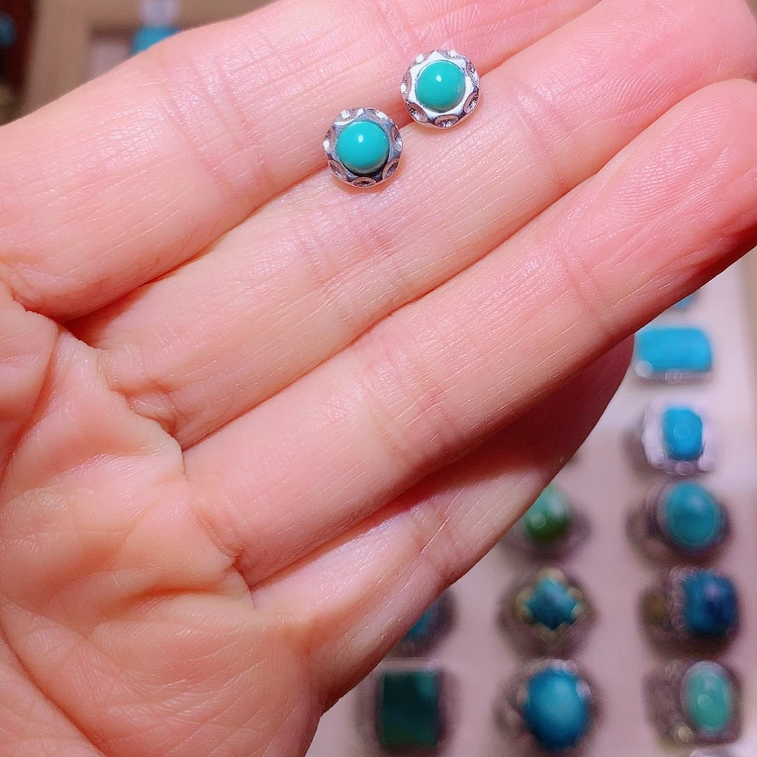 绿松石银S925镶嵌颈饰