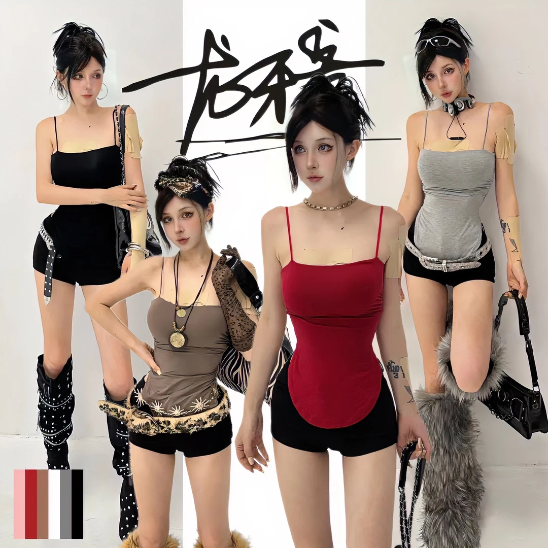 龙怼怼推荐【漫画身材】吊带背心显瘦厚垫网红美背性感韩版气质夏季