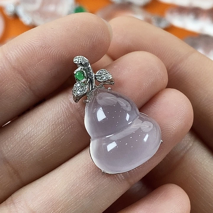 石英质玉银S925镶嵌颈饰