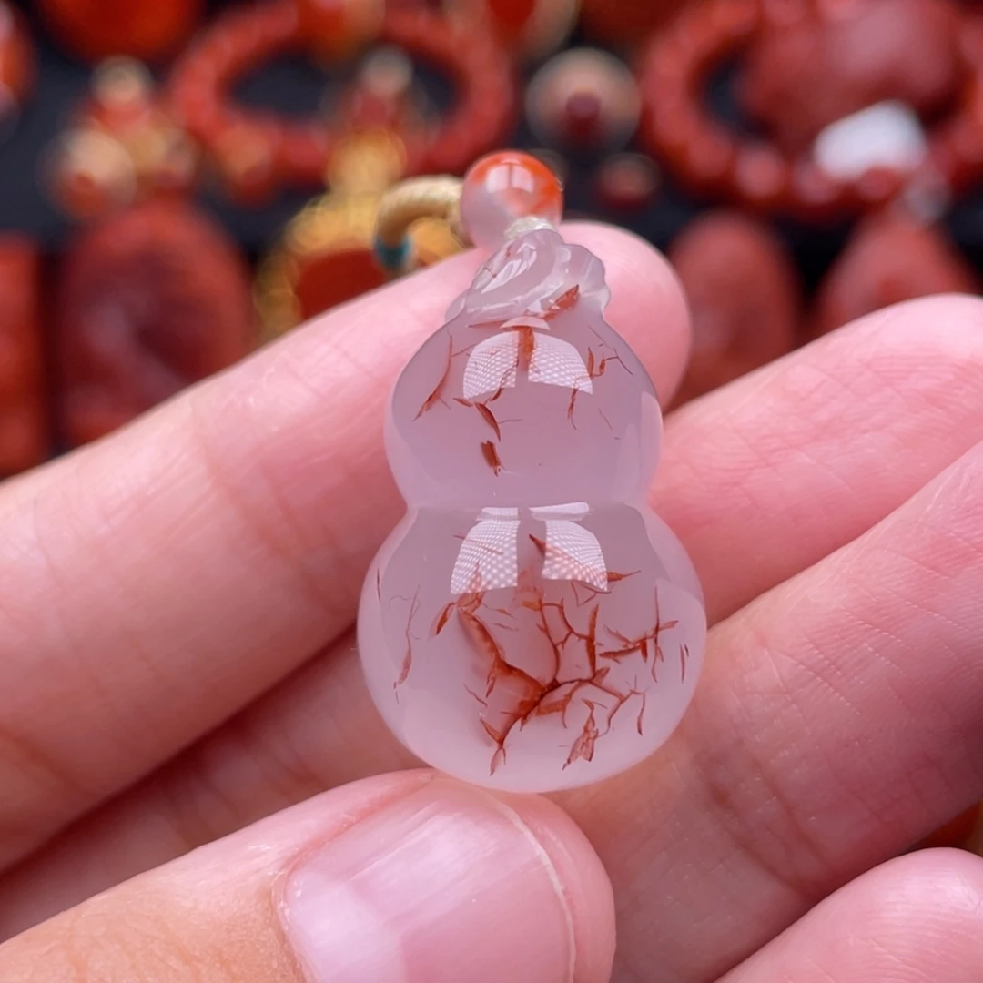 南红玛瑙未镶嵌珠宝奇石葫芦吊坠