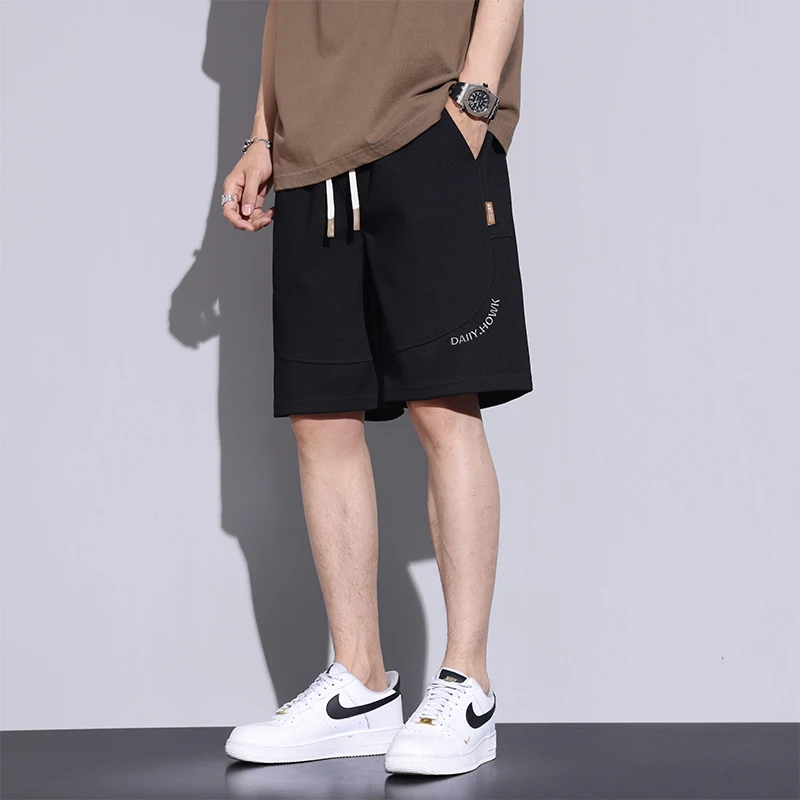 休闲短裤男士夏季薄款运动速干夏天男款潮流字母刺绣五分中裤子男