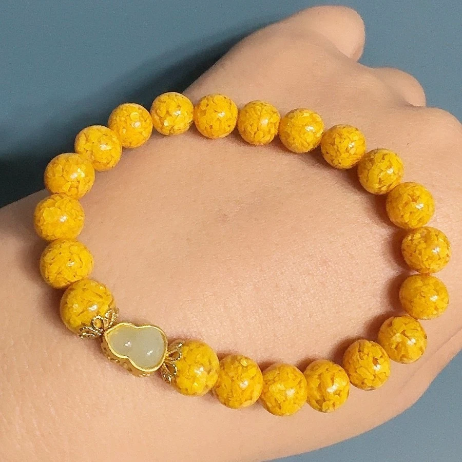 雄黄单圈葫芦新款小红书同款手串手链8mm原创设计批发首饰代发