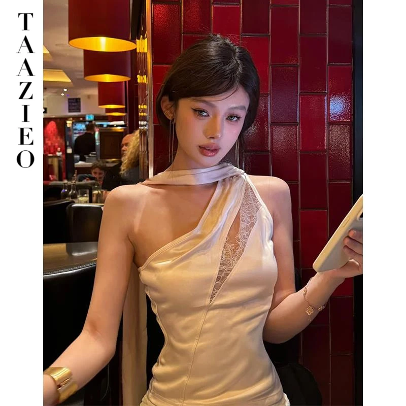 性感纯欲辣妹夏季小众吊带内搭无袖挂脖露背设计感网红时尚打底修