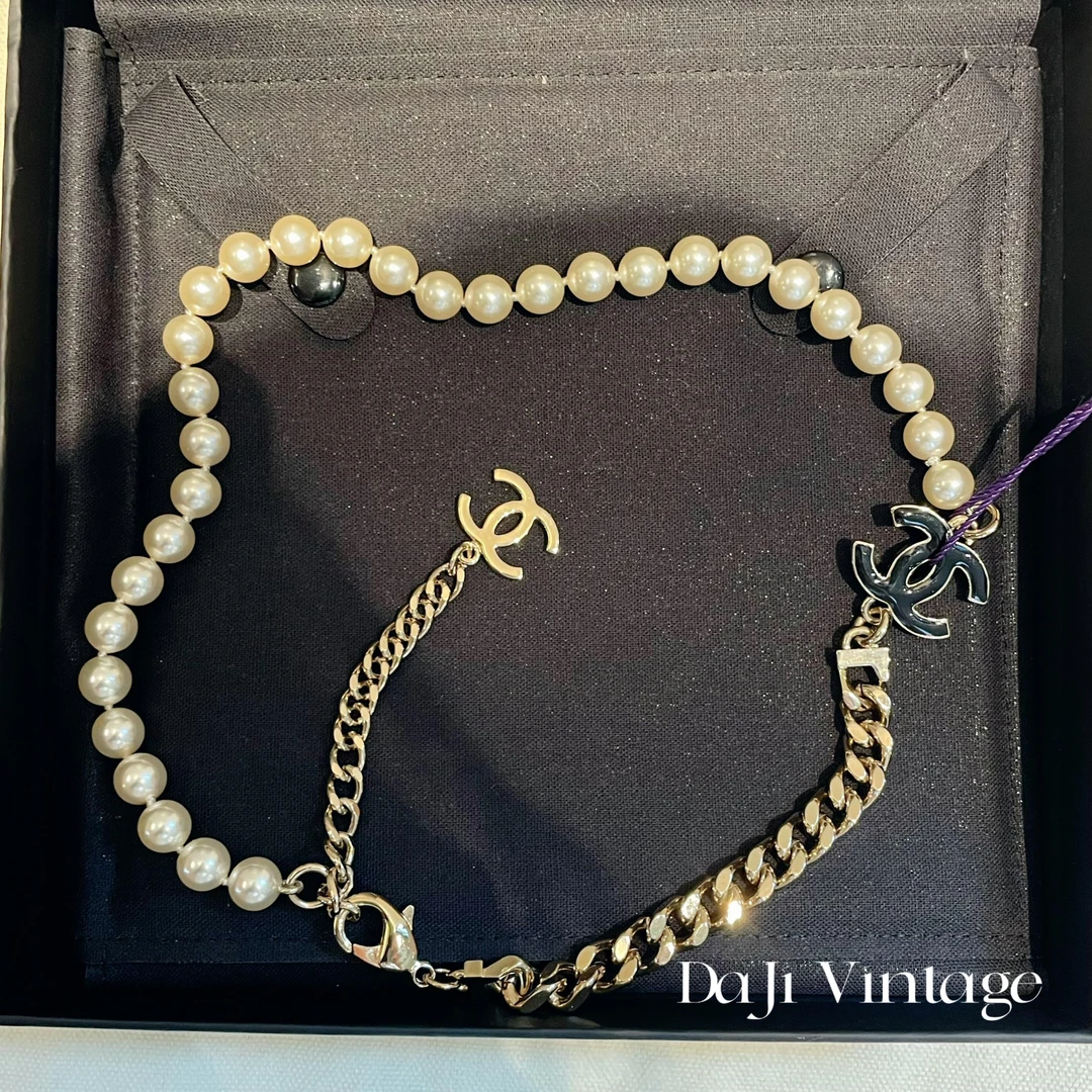 99新 Chanel/香奈儿 大吉中古/Chanel香奈儿24p珍珠珐琅项链