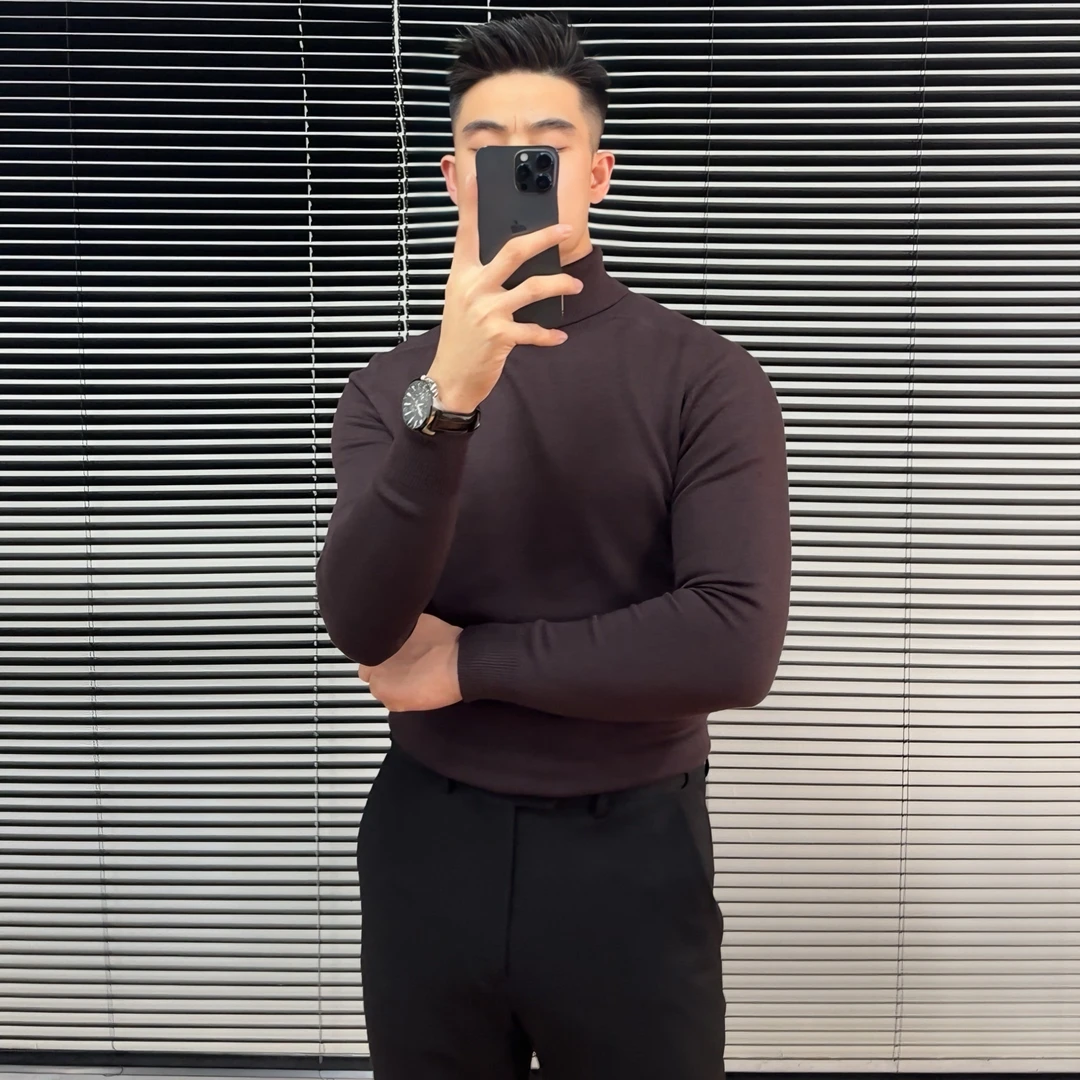 韩版品质毛衣男冬季新款修身痞帅内搭男针织衫打底衫高领毛衣保暖