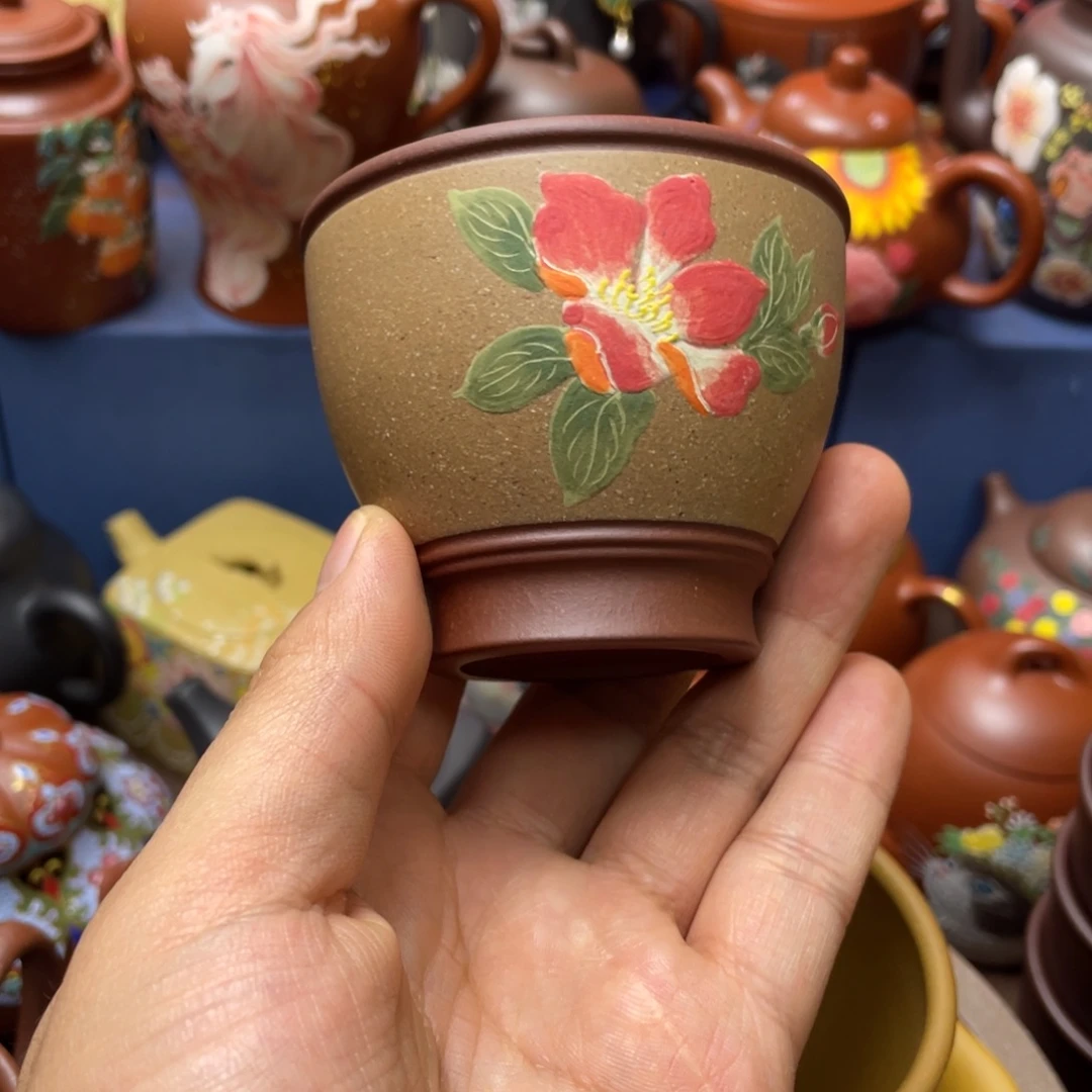 茶杯红泥紫砂主人杯120cc